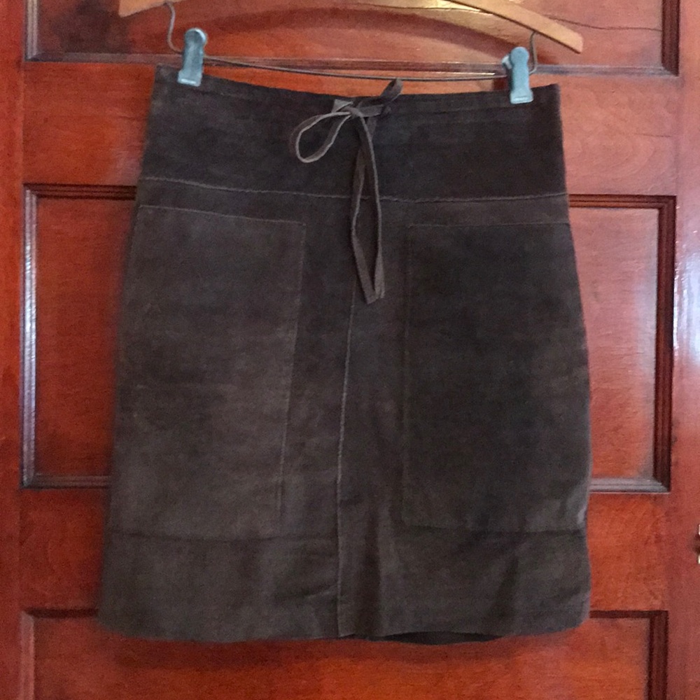 Leather mini-skirt
